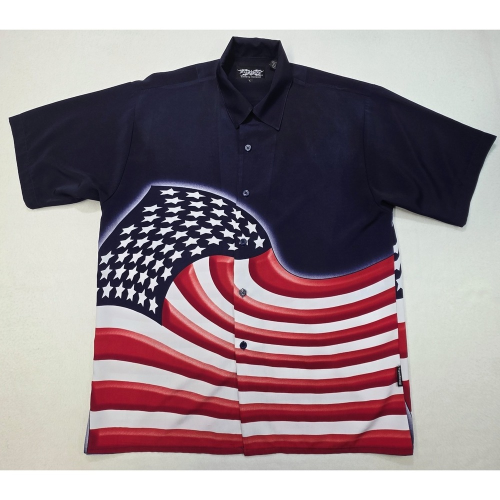 Dragonfly Clothing Shirt Stars & Stripes Size L Large USA‎ Flag Holiday July 4th